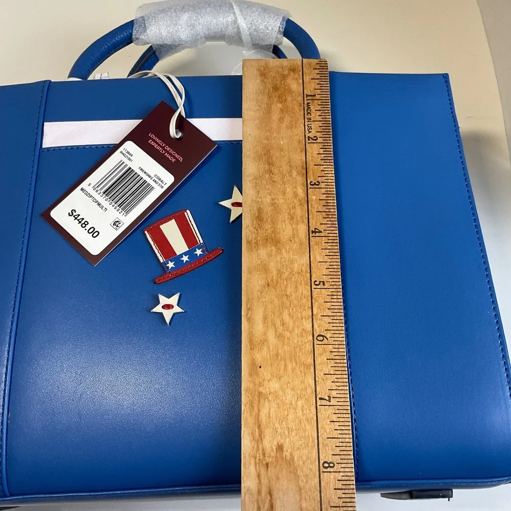 Radley London Fireworks and Str Cobalt Leather NYC Satchel Bag RHG21001 NEW